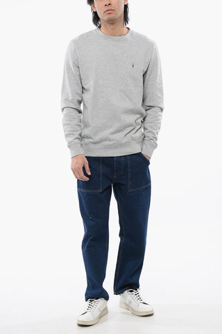 Solid Color Cotton RAVEN Crew-neck Sweater