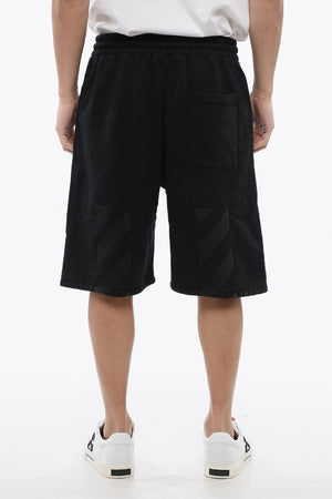 Jogger Shorts Ricamati Skate-Fit In Cotone Garzato