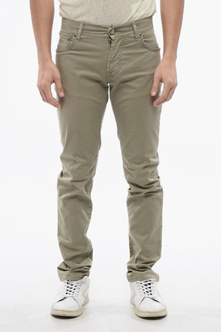 ID Stretch-Cotton 5-Pocket Pants with Embroidered Logo 17cm