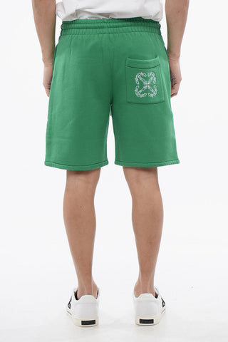Brushed Cotton BANDANA Embroidered Jogger Shorts