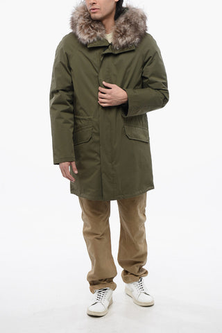 Parka Impermeabile con Bordo Staccabile in Vera Pelliccia