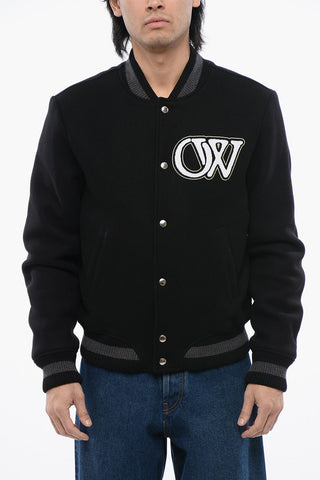 Bomber In Misto Lana VARSITY Ricamato