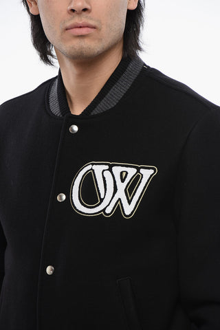Bomber In Misto Lana VARSITY Ricamato