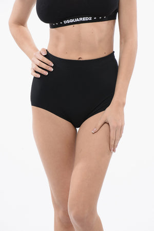 HONEY Culotte a Vita Alta con Logo a Contrasto