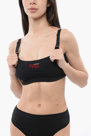 Sport-BH mit geflocktem Logo