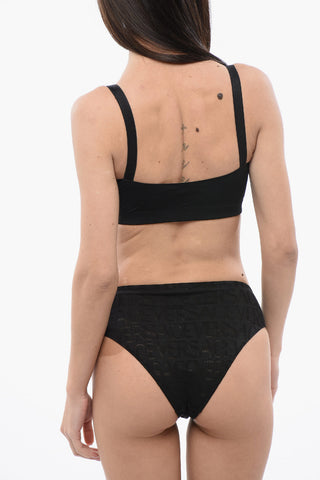 Reggiseno Sportivo con Logo Floccato