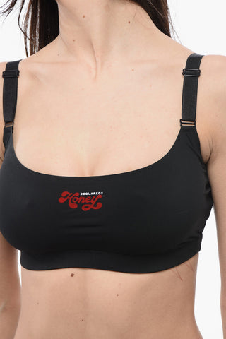 Reggiseno Sportivo con Logo Floccato