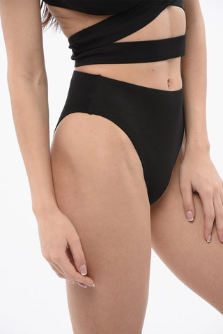 Cut-out One-piece Swimsuit with Contrasting Logo