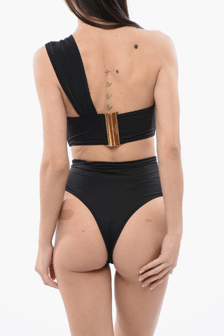 Set Bikini a Vita Alta con Dettaglio Rosa