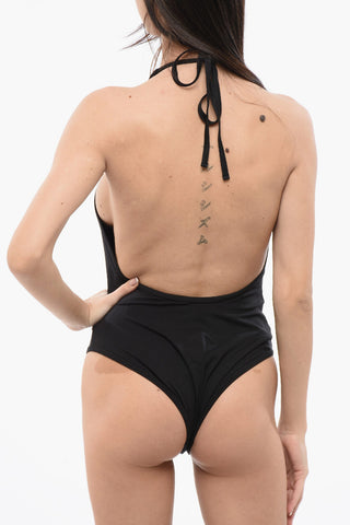 One-piece Swimsuit with Lace-up Detail
