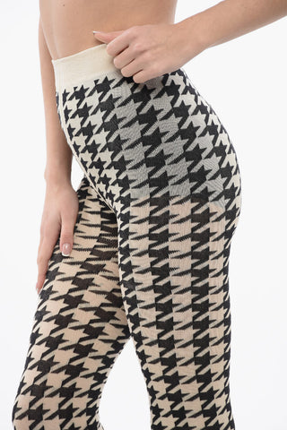 Cotton-Blend Socks with Houndstooth Pattern