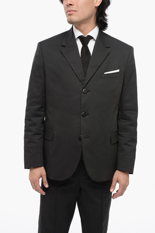 3-Button Cotton-Blend Suit with Flap Pockets