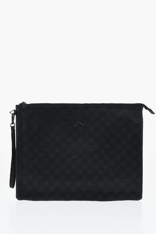 AIR JORDAN Faux Leather Clutch with All-Over Monogram