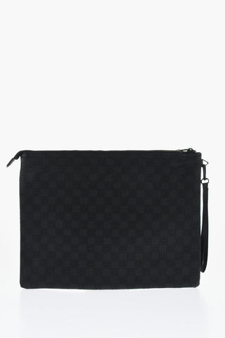 AIR JORDAN Faux Leather Clutch with All-Over Monogram