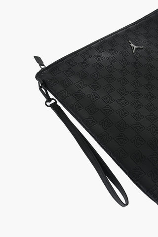 AIR JORDAN Faux Leather Clutch with All-Over Monogram