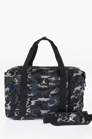 AIR JORDAN Camouflage-Effect Duffel Bag with Removable Shoulder Strap