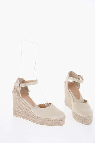 Organic Cotton CAROL Ankle-Strap Espadrilles with Wedge 10cm
