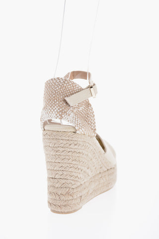 Organic Cotton CAROL Ankle-Strap Espadrilles with Wedge 10cm