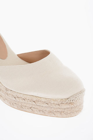Organic Cotton CAROL Ankle-Strap Espadrilles with Wedge 10cm