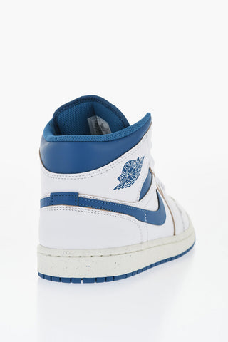 AIR JORDAN Two-Tone Leather Mid-Top Sneakers 1 MID SE