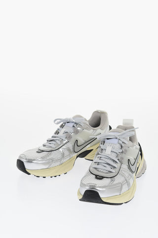 Mesh V2K RUN Low Top Sneakers with Metallic Faux Leather Trims