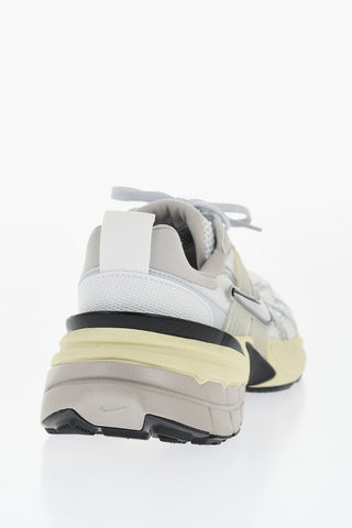 Mesh V2K RUN Low Top Sneakers with Metallic Faux Leather Trims