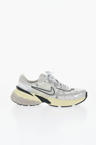 Mesh V2K RUN Low Top Sneakers with Metallic Faux Leather Trims