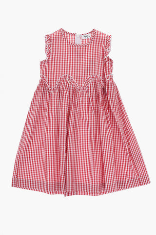 Vestito in Cotone a Quadri con Zip sul Retro
