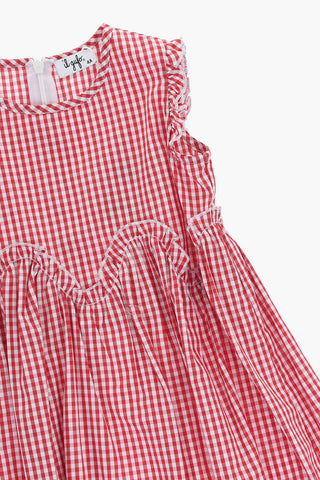 Vestito in Cotone a Quadri con Zip sul Retro