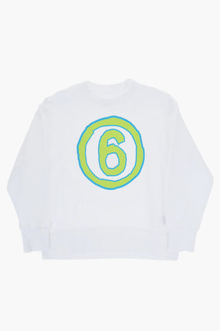 MM6 Felpa Girocollo in Cotone Stampata