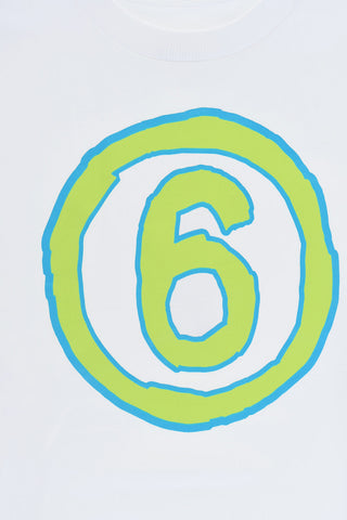 MM6 Felpa Girocollo in Cotone Stampata