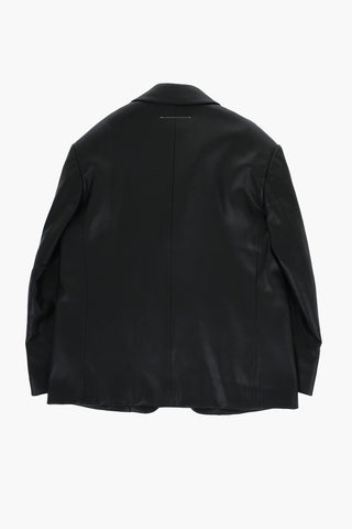 MM6 Vegan Leather Jacket with 2 Buttons and Flap Pockets