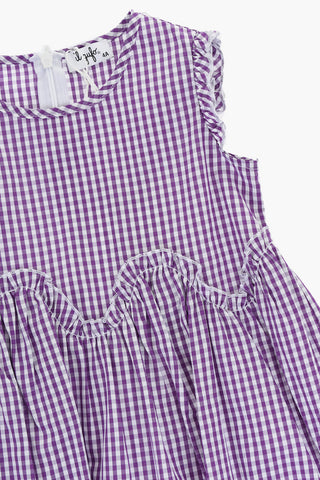 Vestito in Cotone a Quadri con Zip sul Retro