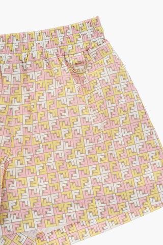 Shorts in Cotone Con Monogram All-Over