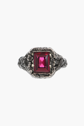 MATERIC Burnished Silver Signet Ring with Rectangular Stone