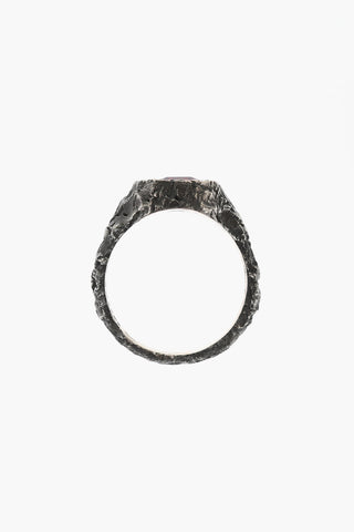 MATERIC Burnished Silver Signet Ring with Rectangular Stone