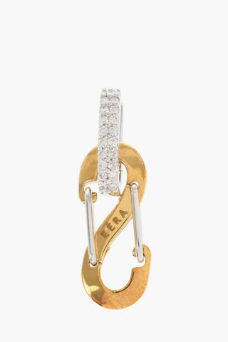 18K Yellow Gold Single ROMY Earring with Rhinestone