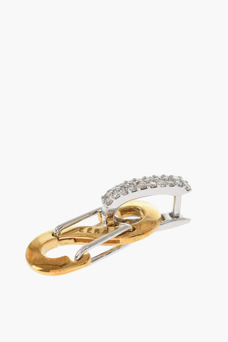 18K Yellow Gold Single ROMY Earring with Rhinestone