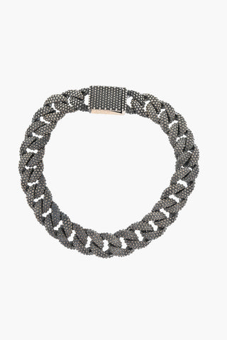 Bracciale a Catena Puntinato in Argento Brunito