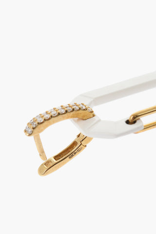 18K White Gold CHIARA Single Earring with Snap Hook