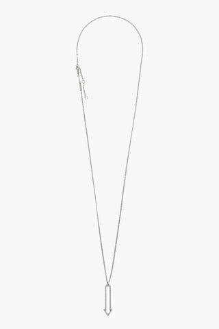 Brass Necklace with Arrow-Shaped Rhinestone Pendant