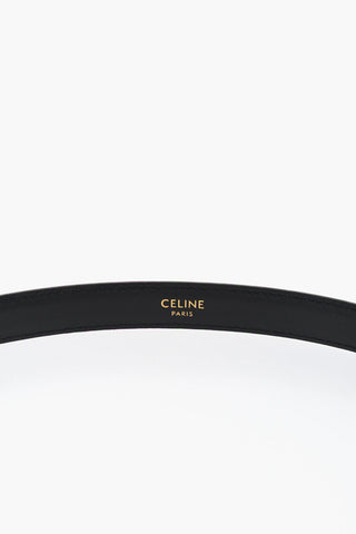 Solid Color Leather Belt with Golden Effect Closure 20mm
