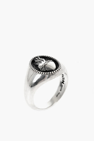 Sterling Silver Sacred Heart Signet Ring
