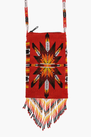 Glass Beaded Crossbody Bag with Morning Star