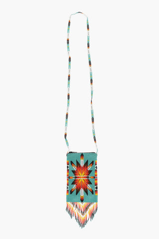 Glass Beaded Crossbody Bag with Morning Star
