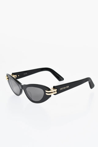Solid Color CDIOR B1U Cat-Eye Sunglasses with Golden Details