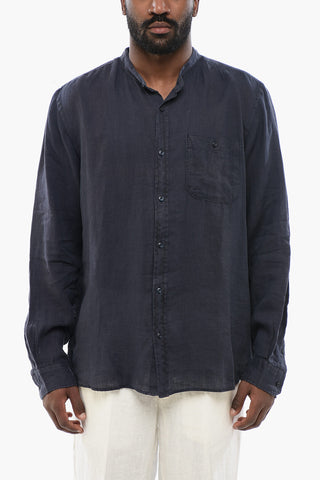 Korean Neckline Linen Shirt