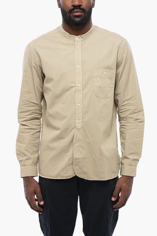 Korean Neckline Linen Shirt
