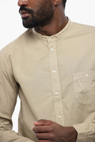 Korean Neckline Linen Shirt