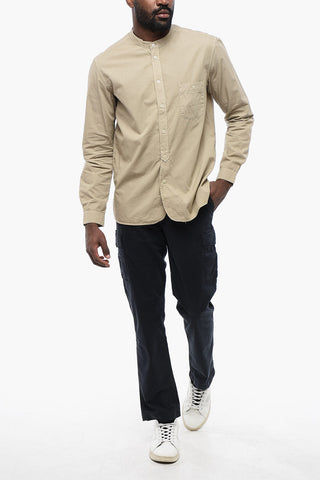 Korean Neckline Linen Shirt